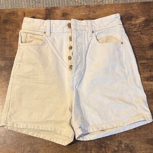 Cream denim shorts